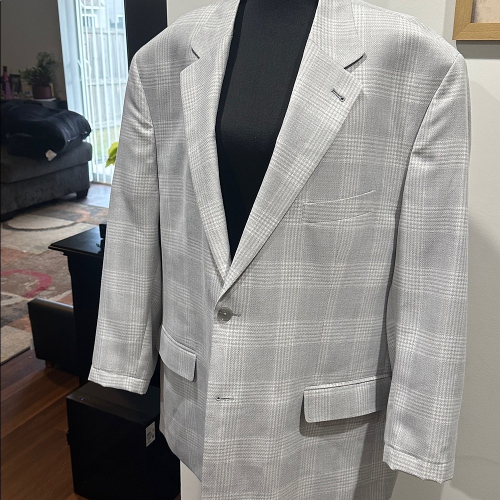 Men's Gray Plaid Blazer